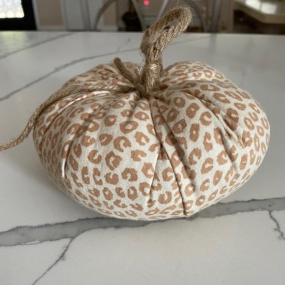 Handcrafted Leopard Print Fabric Pumpkin - Picture 2 of 5
